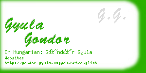 gyula gondor business card